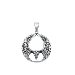 Sterling Silver Oxidized Eagle Pendant-20mm
