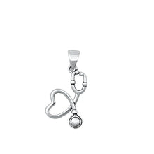 Load image into Gallery viewer, Sterling Silver Oxidized Stethoscope Pendant