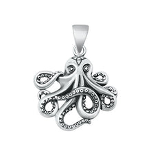 Load image into Gallery viewer, Sterling Silver Oxidized Octopus Pendant-26.6mm