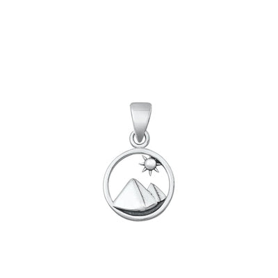 Sterling Silver Oxidized Mountains Pendant