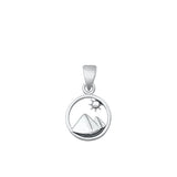 Sterling Silver Oxidized Mountains Pendant