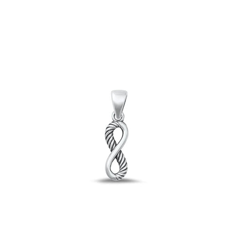 Sterling Silver Oxidized Infinity Pendant Face Height-12.5mm