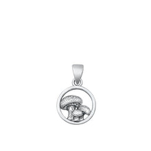 Load image into Gallery viewer, Sterling Silver Oxidized Mushrooms Pendant-12.5mm