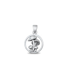 Load image into Gallery viewer, Sterling Silver Oxidized Mushrooms Pendant-14.2mm
