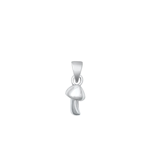 Sterling Silver Oxidized Mushrooms Pendant-10.2mm
