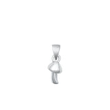 Sterling Silver Oxidized Mushrooms Pendant-10.2mm