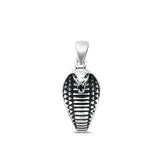 Sterling Silver Oxidized Cobra Head Pendant Face Height-21mm