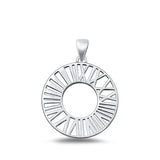 Sterling Silver Oxidized Roman Numerals Pendant Face Height-24mm