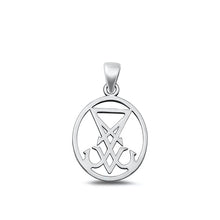 Load image into Gallery viewer, Sterling Silver Oxidized Lucifer Sigil Plain Pendant Face Height-19.6mm