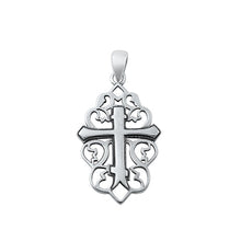 Load image into Gallery viewer, Sterling Silver Oxidized Cross Pendant-24mm