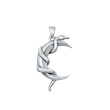 Load image into Gallery viewer, Sterling Silver Oxidized Moon and Snake Pendant