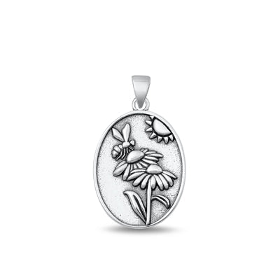 Sterling Silver Oxidized Nature Pendant