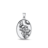 Sterling Silver Oxidized Nature Pendant