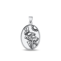 Sterling Silver Oxidized Nature Pendant