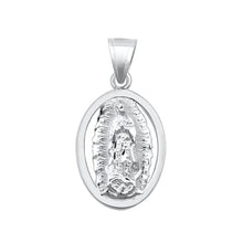 Load image into Gallery viewer, Sterling Silver Polished Virgin Mary Pendant-28mm