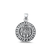 Load image into Gallery viewer, Sterling Silver Oxidized Aztec Bear Paw Runes Plain Pendant Face Height-19.7mm