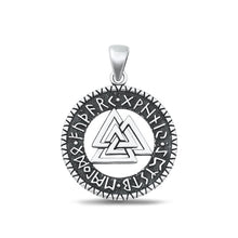 Load image into Gallery viewer, Sterling Silver Oxidized Triquetra Runes Plain Pendant Face Height-25.6mm