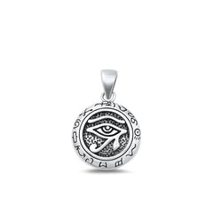 Sterling Silver Oxidized Eye Of Horus Plain Pendant Face Height-17mm