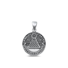 Load image into Gallery viewer, Sterling Silver Oxidized Novus Ordo Seclorum Plain Pendant Face Height-17.9mm