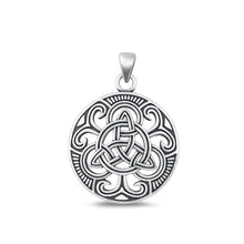 Load image into Gallery viewer, Sterling Silver Oxidized Celtic Knot Plain Pendant Face Height-23.9mm