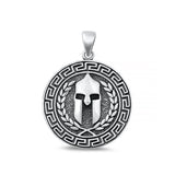 Sterling Silver Oxidized Viking Helmet Plain Pendant Face Height-26mm