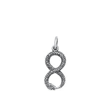 Load image into Gallery viewer, Sterling Silver Oxidized Snake Plain Pendant Face Height-17.4mm