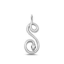 Load image into Gallery viewer, Sterling Silver Oxidized Snake Plain Pendant Face Height-32.4mm
