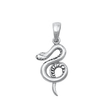 Load image into Gallery viewer, Sterling Silver Oxidized Snake Plain Pendant Face Height-24.6mm