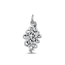 Load image into Gallery viewer, Sterling Silver Oxidized Snakes Plain Pendant Face Height-22.5mm