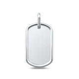 Sterling Silver Polished Dog Tag Pendant