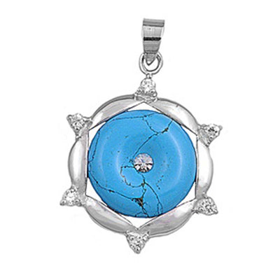 Sterling Silver Turquoise Stone Pendant