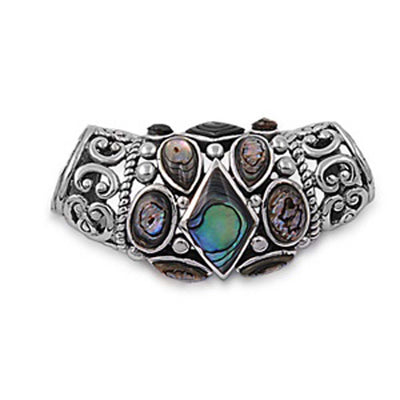 Sterling Silver Slide Abalone Stone Pendant