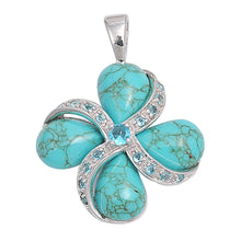 Load image into Gallery viewer, Sterling Silver Turquoise Stone Pendant