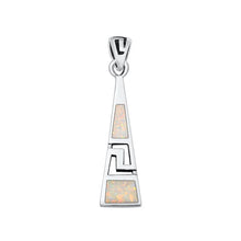 Load image into Gallery viewer, Sterling Silver Oxidized Aztec White Lab Opal Pendant Face Height-27mm