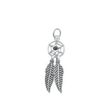 Sterling Silver Oxidized Onyx Dreamcatcher Stone Pendant