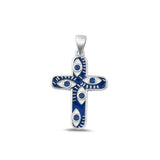 Sterling Silver  Rhodium Plated Enamel Pendant Face Height-23.3mm