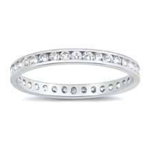 Load image into Gallery viewer, Sterling Silver Rhodium Plated Cubic Zirconia Eternity Ring