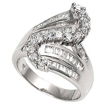 Load image into Gallery viewer, Sterling Silver S Shaped Clear CZ Ring