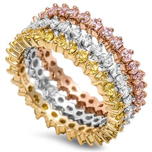 Load image into Gallery viewer, Sterling Silver Tri Ton Round Shaped CZ RingAnd Face Height 3mmAnd Band Width 3mm