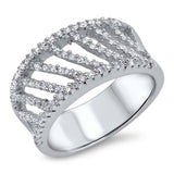 Sterling Silver Crown Shaped Clear CZ RingAnd Face Height 9mmAnd Band Width 7mm
