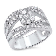 Load image into Gallery viewer, Sterling Silver Round And Infinity Shaped Clear CZ RingAnd Face Height 14mmAnd Band Width 3mm