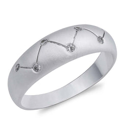 Sterling Silver Triangle Wedding Band Shaped Clear CZ RingAnd Face Height 6mmAnd Band Width 3mm