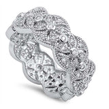 Sterling Silver Round Infinity Shaped Clear CZ RingAnd Face Height 9mmAnd Band Width 9mm