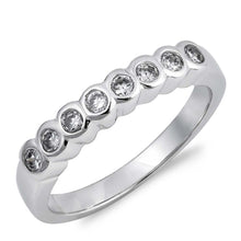 Load image into Gallery viewer, Sterling Silver Round Shaped Clear CZ RingAnd Face Height 3mmAnd Band Width 2mm