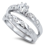 Sterling Silver Circle Shaped Cubic Zirconia Wedding RingAnd Face Height 6mmAnd Band Width 2mm