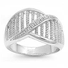 Load image into Gallery viewer, Sterling Silver Spinner Infinity Gate Shaped Clear CZ RingAnd Face Height 14mm