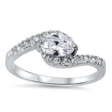 Load image into Gallery viewer, Sterling Silver Infinity Oval Shaped Clear CZ RingsAnd Face Width 8mm