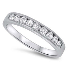 Load image into Gallery viewer, Sterling Silver Classy Round Cut Shaped Clear CZ RingAnd Face Height 4mmAnd Band Width 3mm