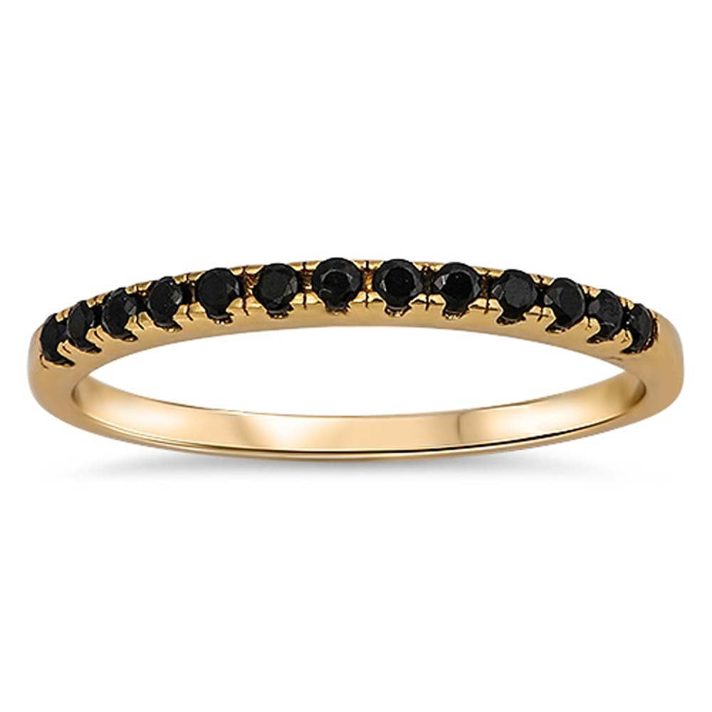 Sterling Silver Eternity Band with Black CzAnd Face Height of 2MM