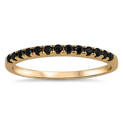 Sterling Silver Eternity Band with Black CzAnd Face Height of 2MM